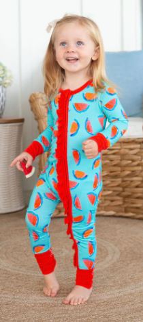 Watermelon Zipper Onesie